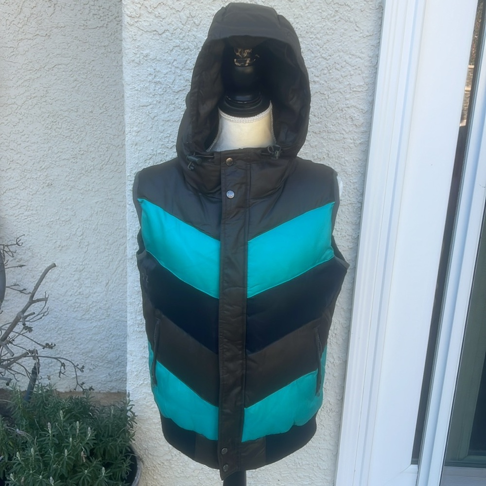 NIKITA Aladfar Women's Tri Color Puffy Down Hooded Vest Size L